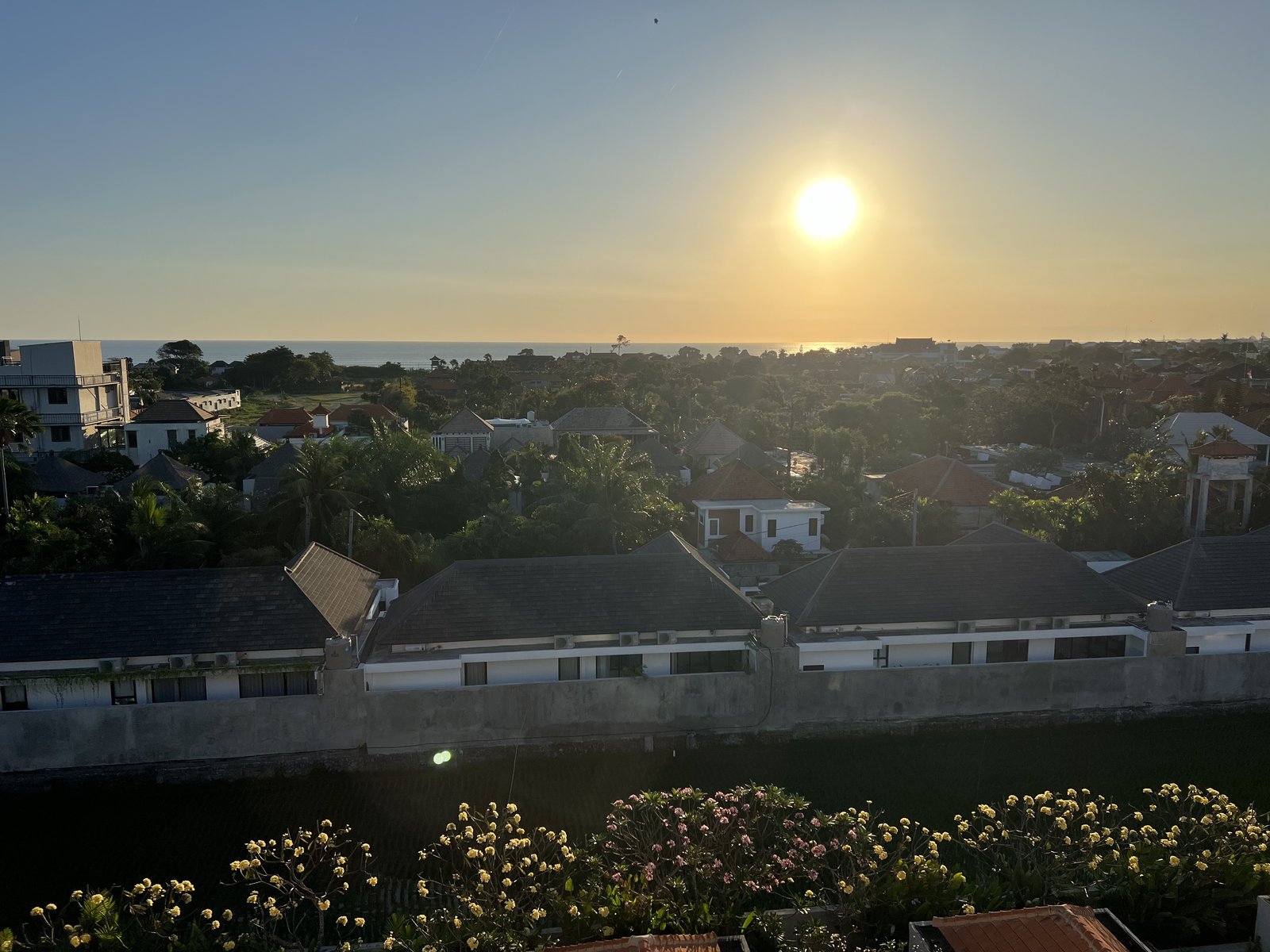 Sunset seen from the hotel's rooftop terrace 