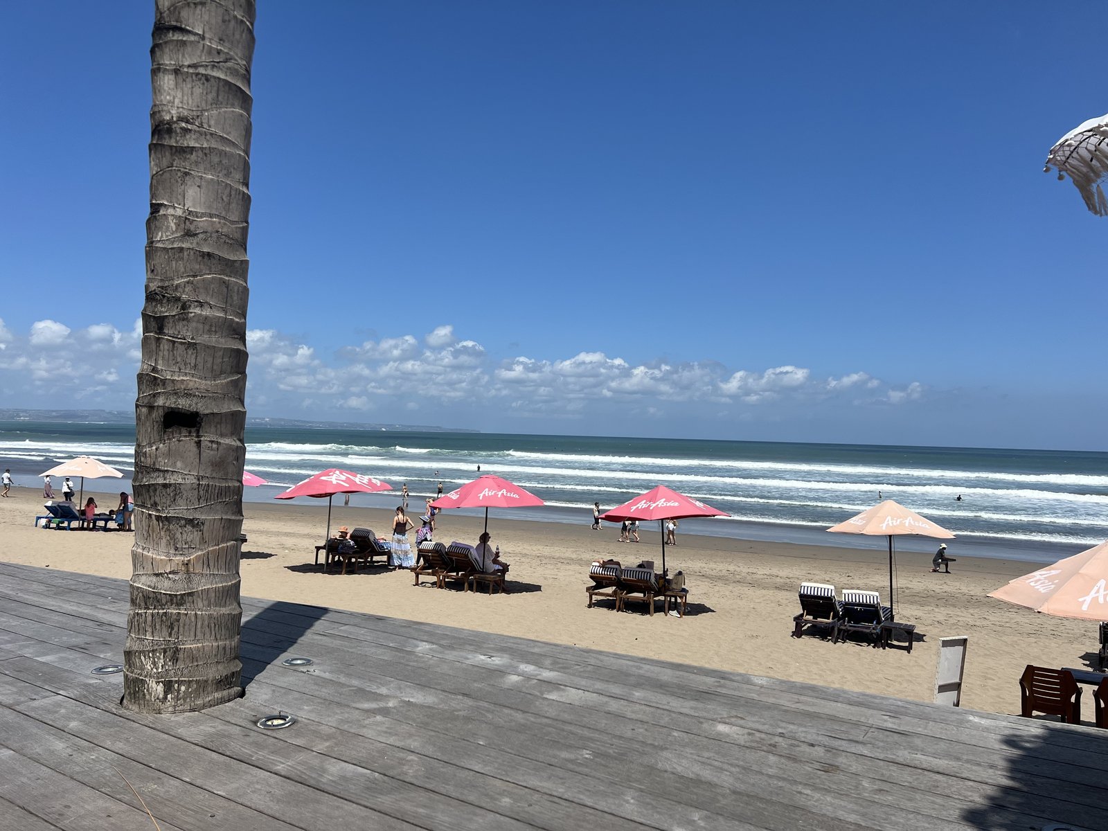The beach and umbrellas seen from KU DE TA 