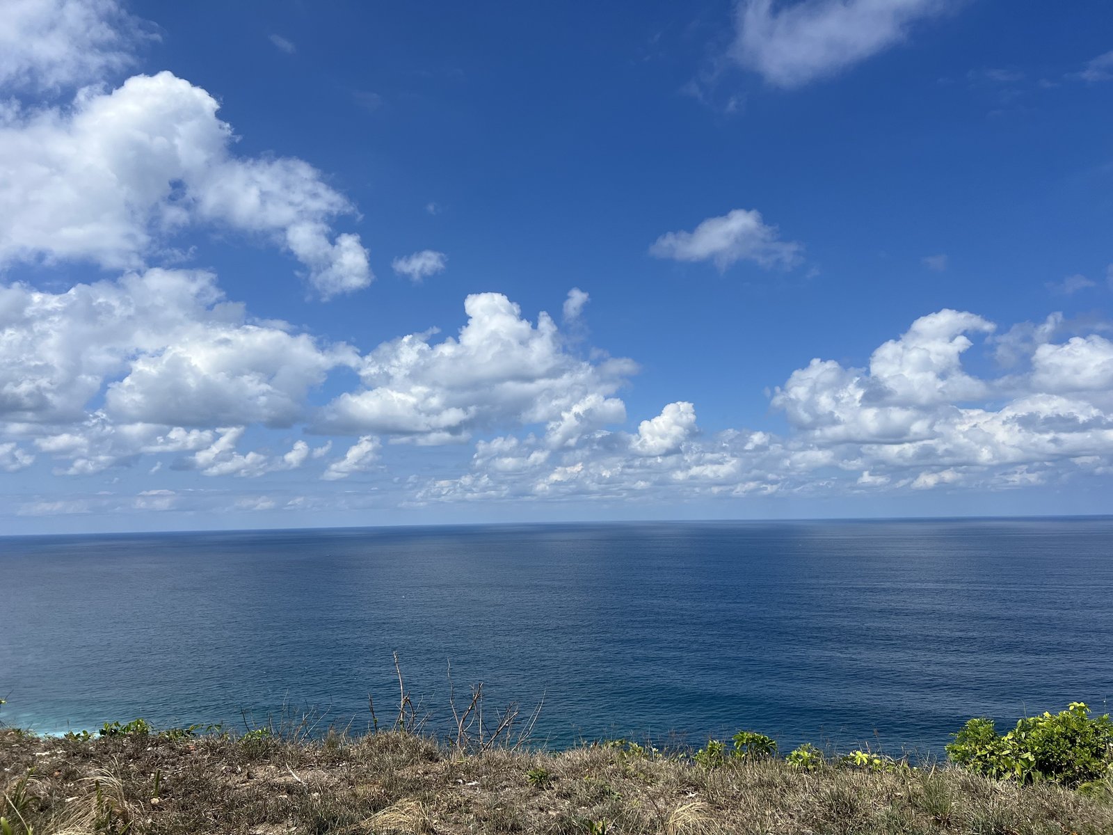 断崖から見下ろす海