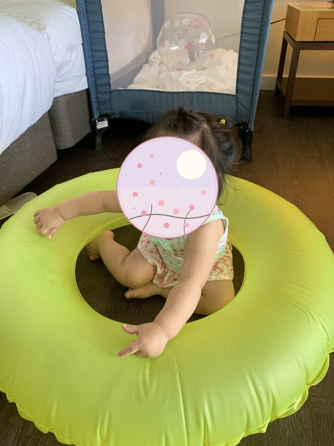 Playing inside the ring float.