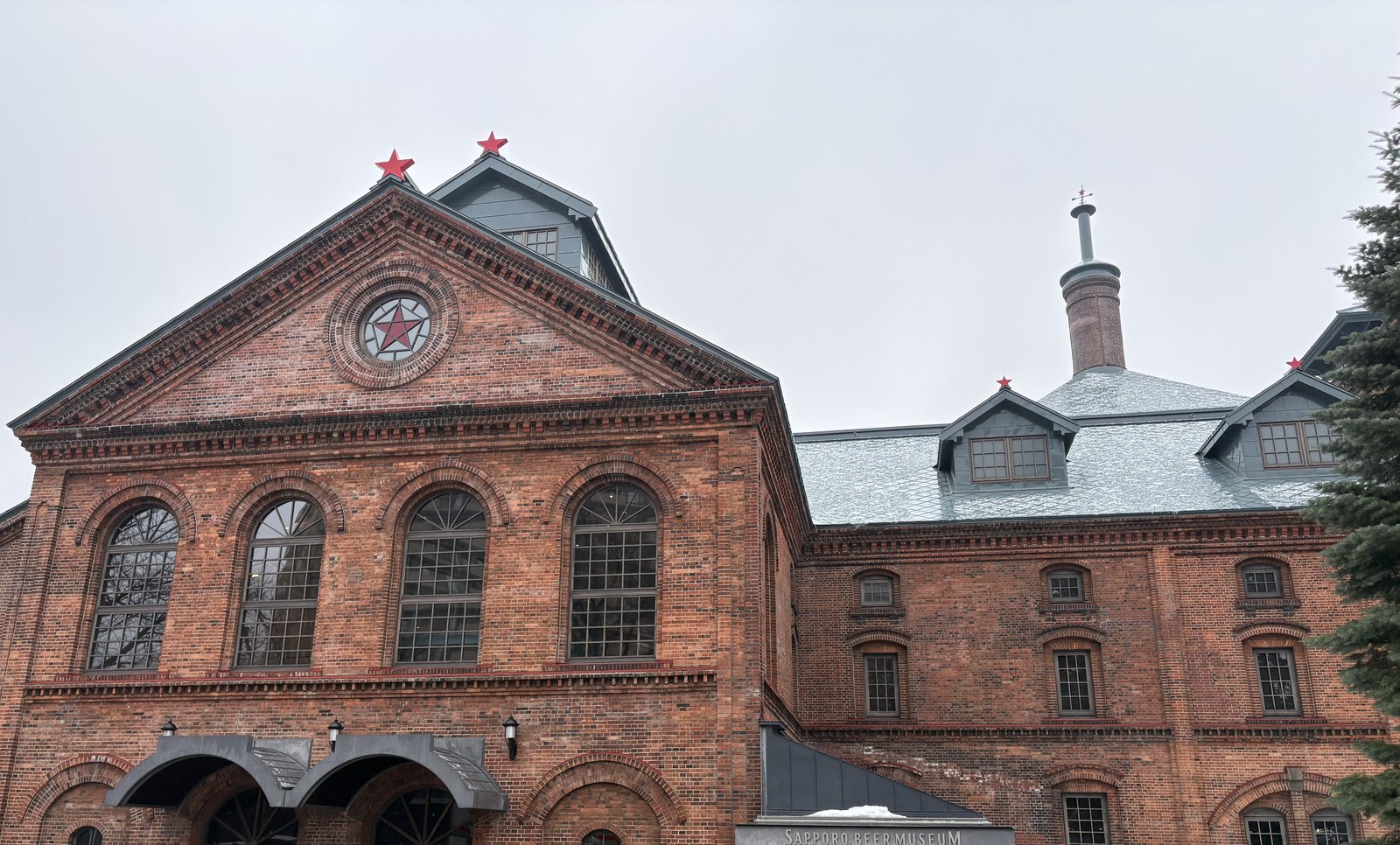The Sapporo Beer Museum exterior, marked by its red star