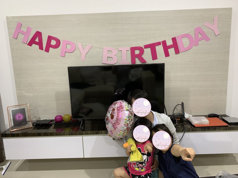 A birthday. We put up decorations and celebrated as a family.