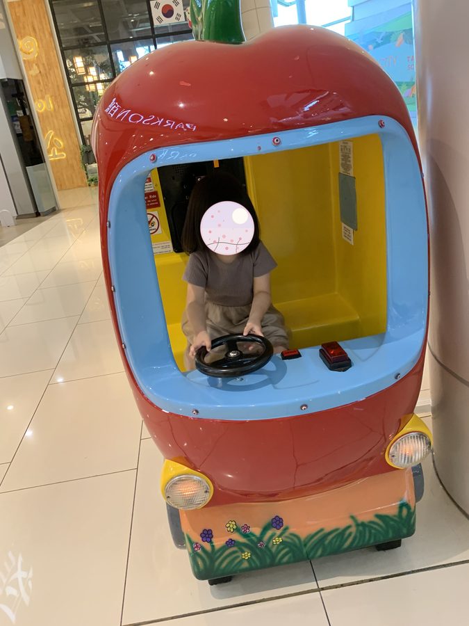 A coin ride in the mall. During Covid, this was about the extent of our outings.