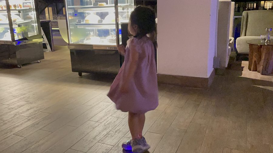 Years later, walking through school. Even the way she moved had changed