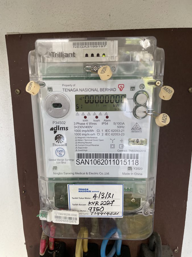The electricity meter. The reading slip was simply taped to the wall.