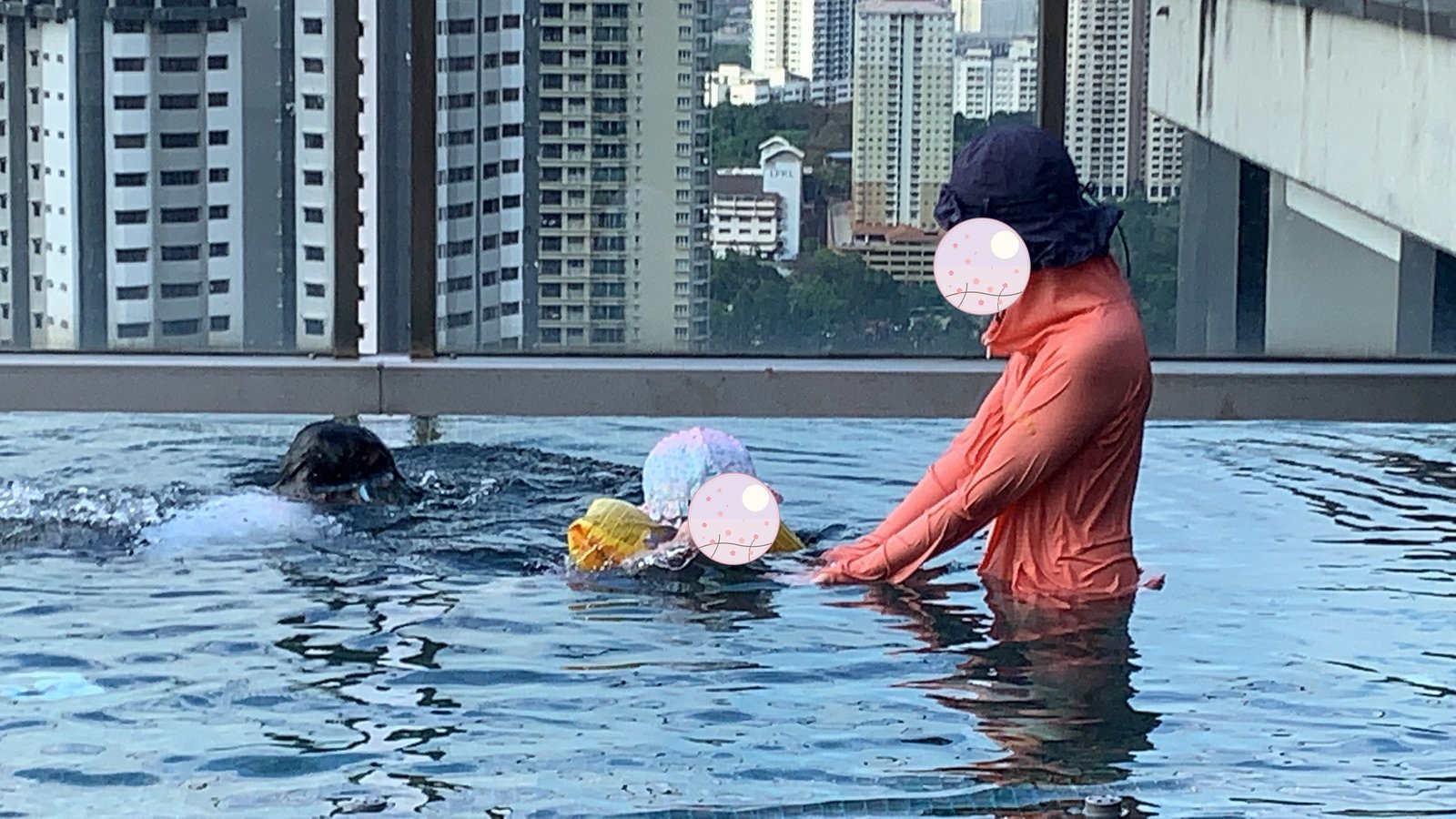 Swimming in the pool at year's end