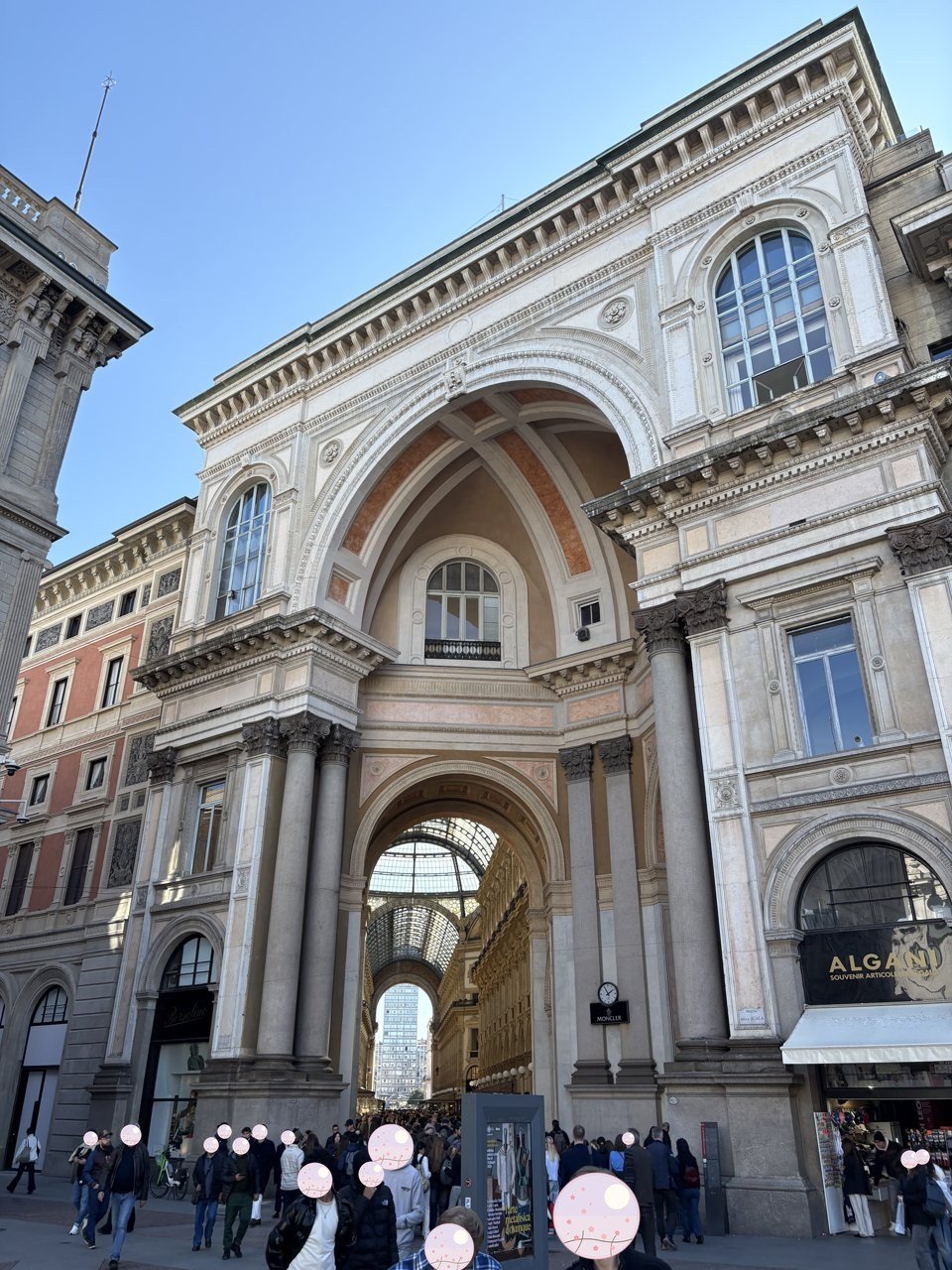 The exterior of the Galleria Vittorio Emanuele II 