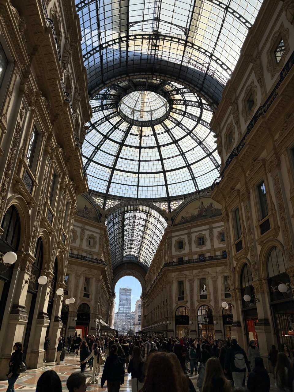 The glass-roofed Galleria Vittorio Emanuele II — just walking through, looking up at the decorated ceiling, is a pleasure 