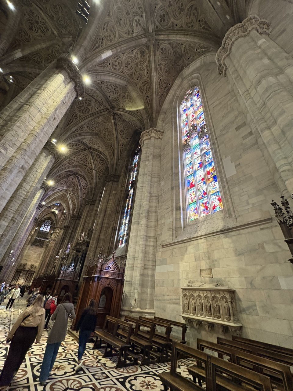 Stained glass inside the cathedral 