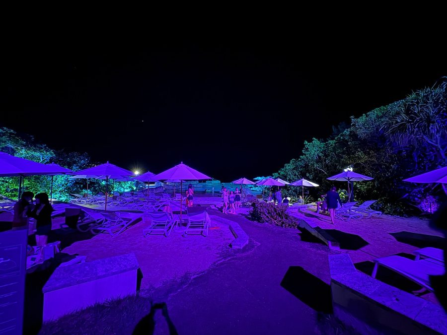 The poolside after dark