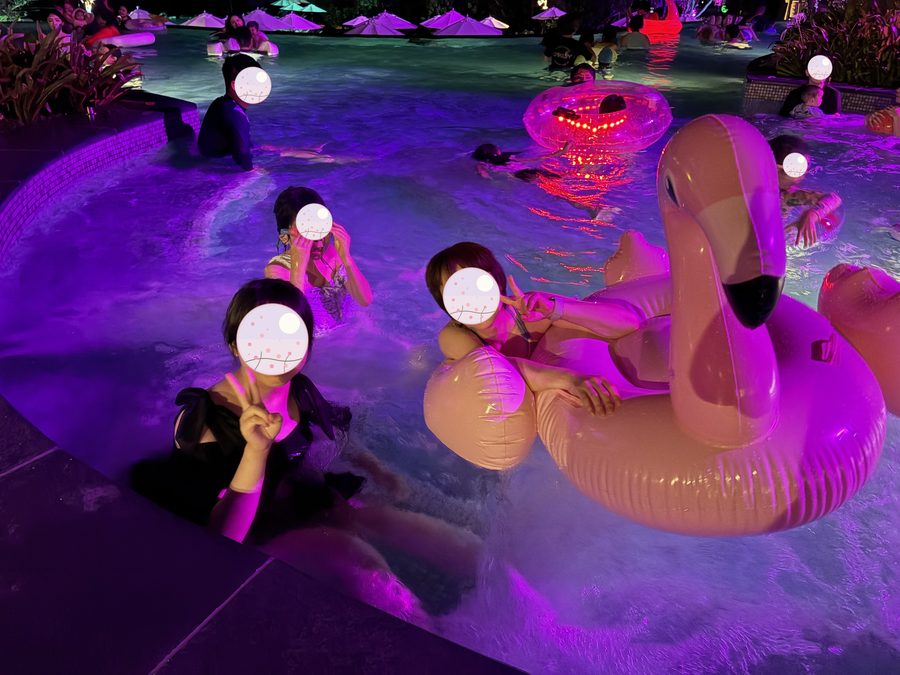 It is quieter at night, so there is room for the floats.